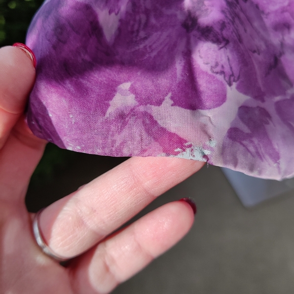 XXS XS 50s 60s Purple Floral Garden Party Dress - Picture 7 of 16